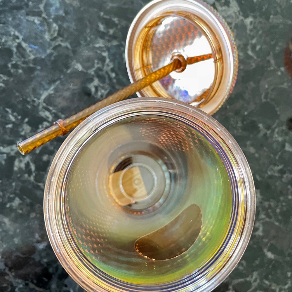 Starbucks 50th anniversary Limited edition 2020 tumbler NWT iridescent gold stud - Picture 5 of 16